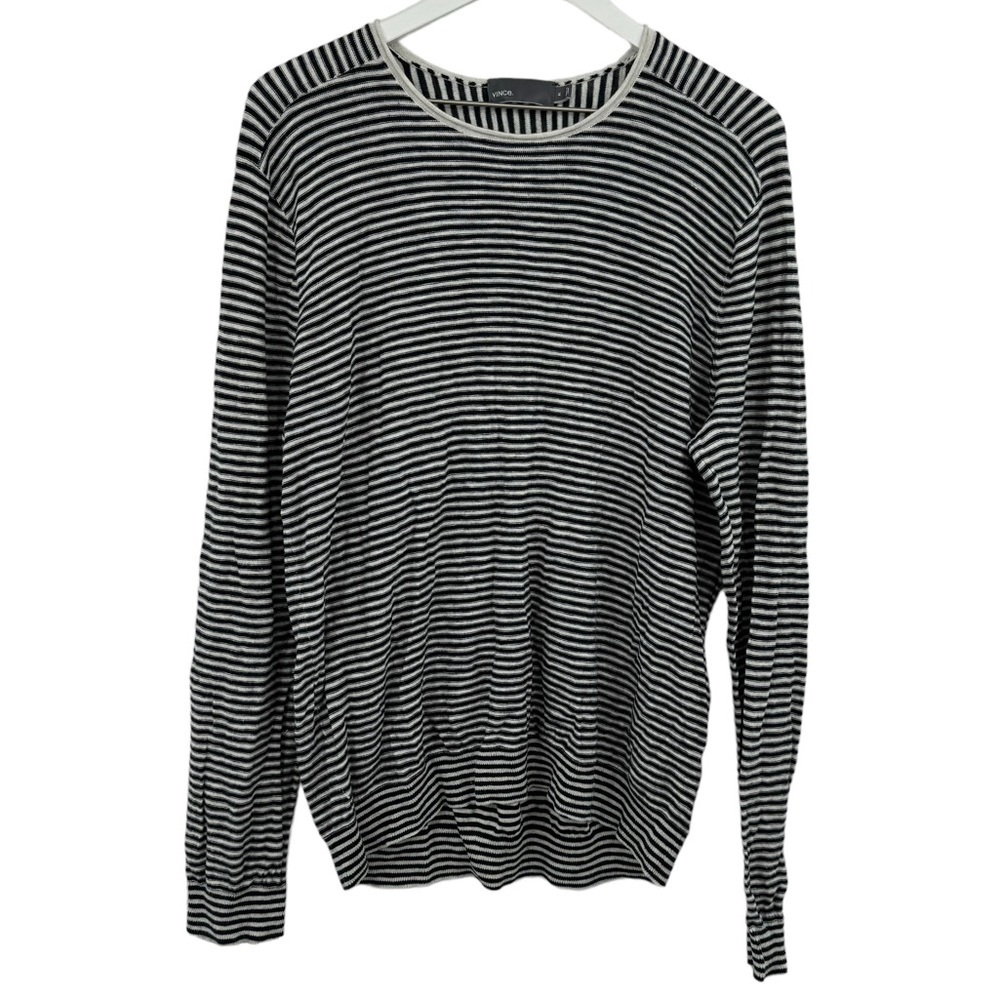 Vince Striped Cotton Sweater Size XL